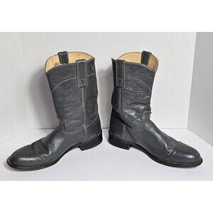 Roy Cooper Leather Women's Cowgirl Cowboy Western Roper Boots Size 9 M GRAY